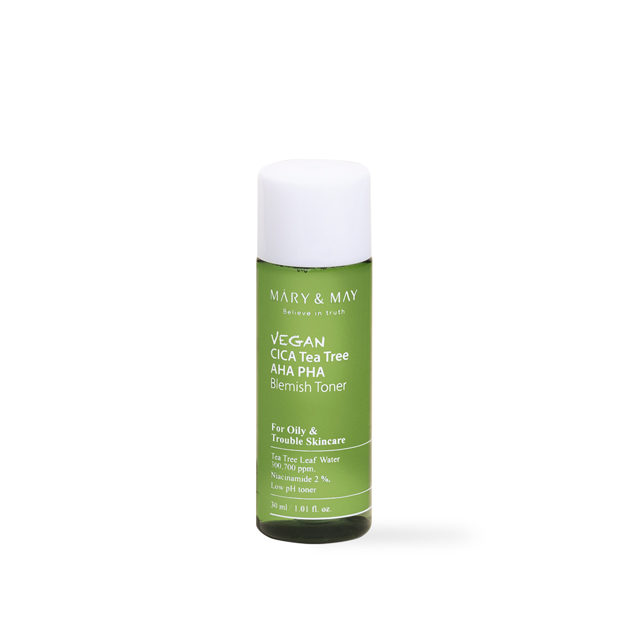[Mary&May] Vegan CICA Tea Tree AHA PHA Blemish Toner - 30ml [Miniature]